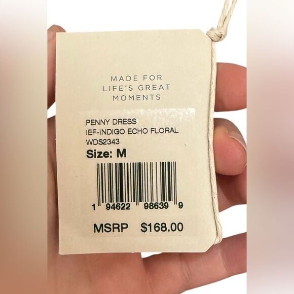 Faherty Penny dress in Indigo Echo Floral  Linen blend size medium - Picture 6 of 6